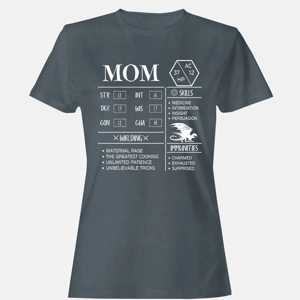 Mom Stats 2 Women's T-Shirt - Charcoal - 3