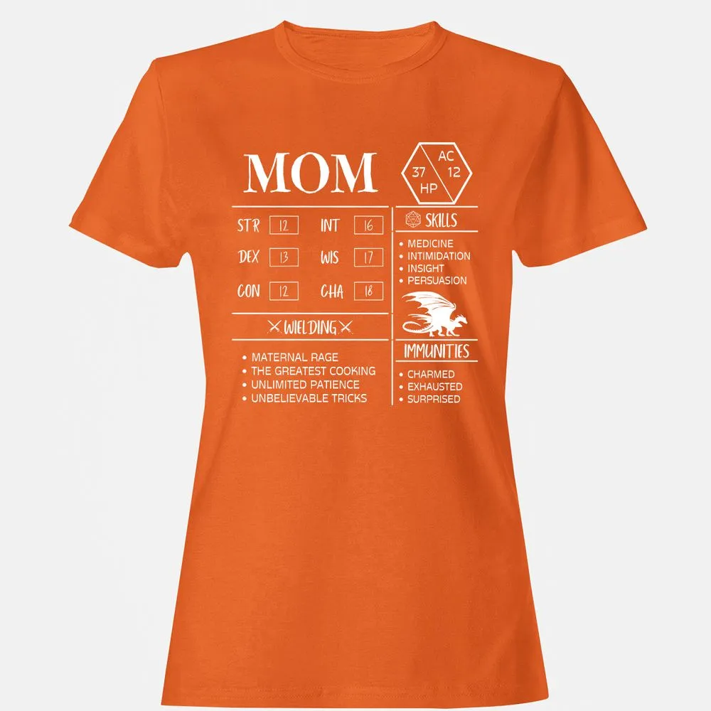 Mom Stats 2 Women's T-Shirt - Orange - 11