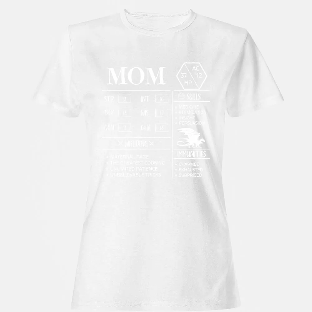 Mom Stats 2 Women's T-Shirt - White - 16
