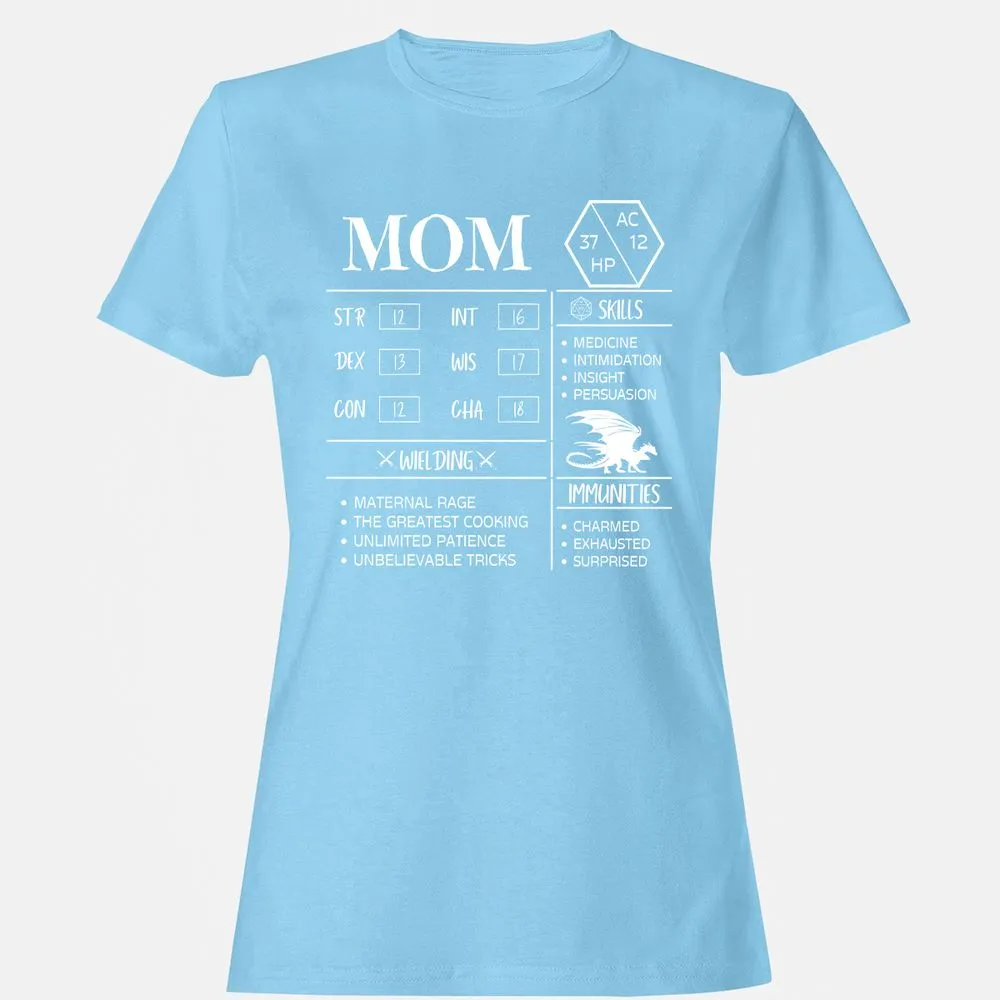 Mom Stats 2 Women's T-Shirt - Light Blue - 8