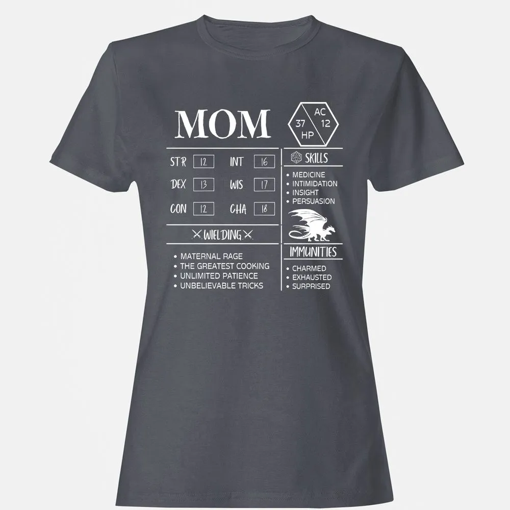 Mom Stats 2 Women's T-Shirt - Dark Heather - 5