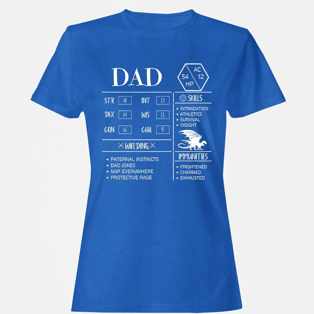 Dad Stats 2 Women's T-Shirt - Royal - 14