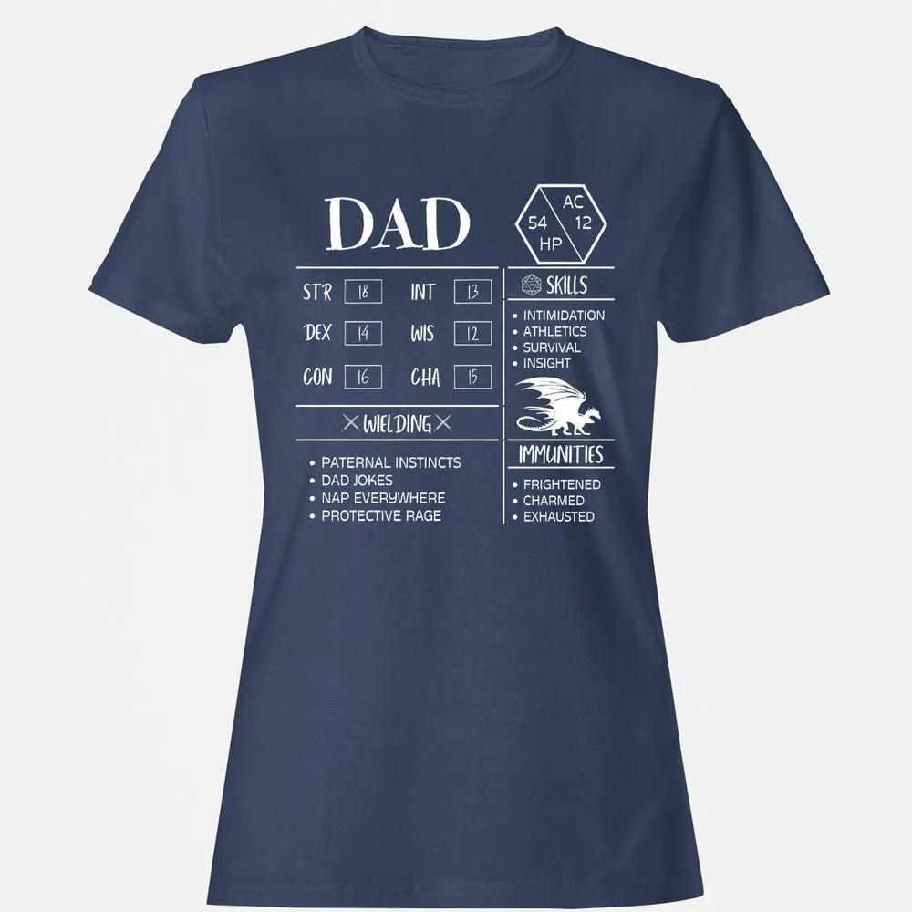 Dad Stats 2 Women's T-Shirt - Navy - 10
