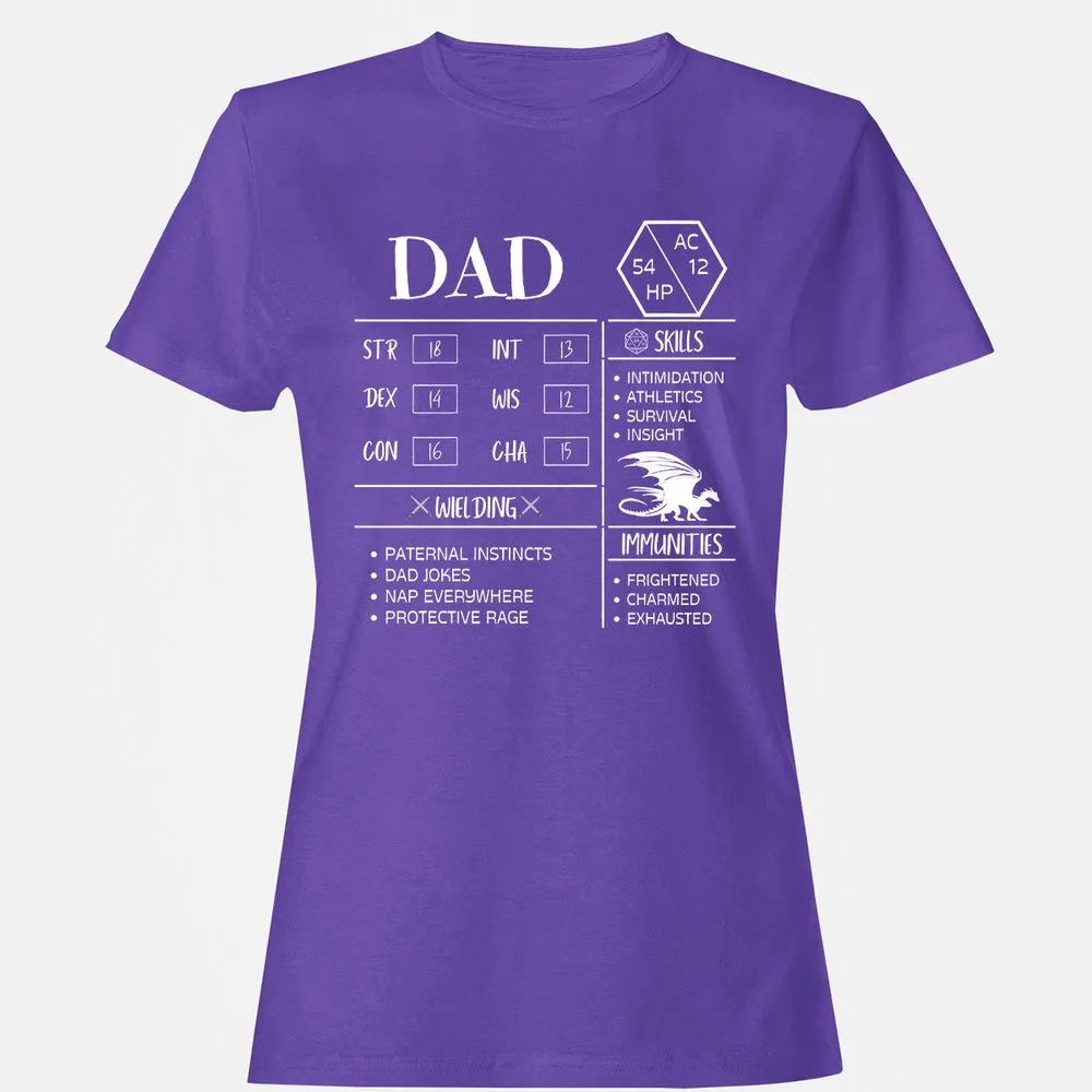 Dad Stats 2 Women's T-Shirt - Purple - 12