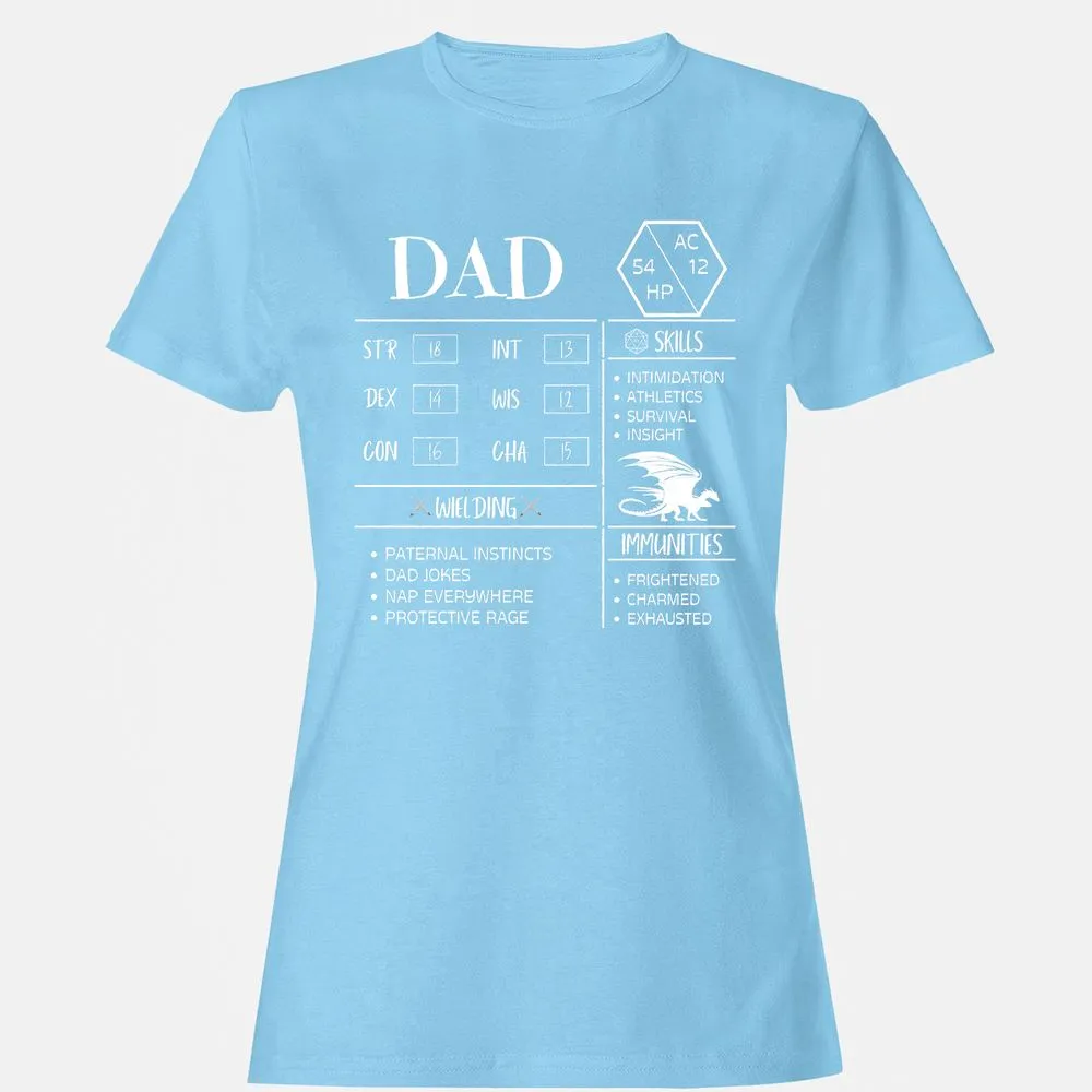 Dad Stats 2 Women's T-Shirt - Light Blue - 8