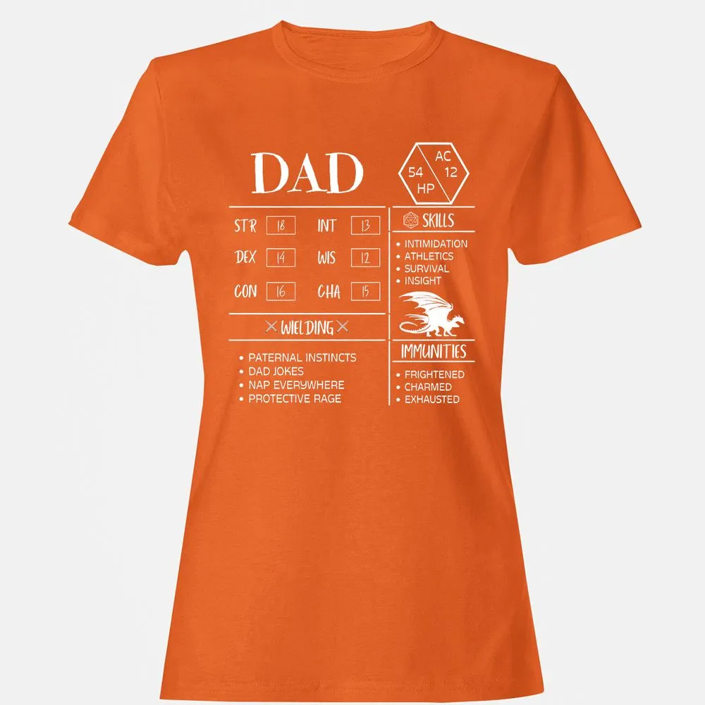 Dad Stats 2 Women's T-Shirt - Orange - 11