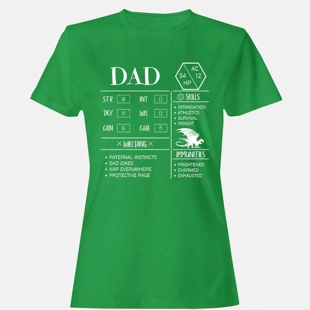 Dad Stats 2 Women's T-Shirt - Irish Green - 7