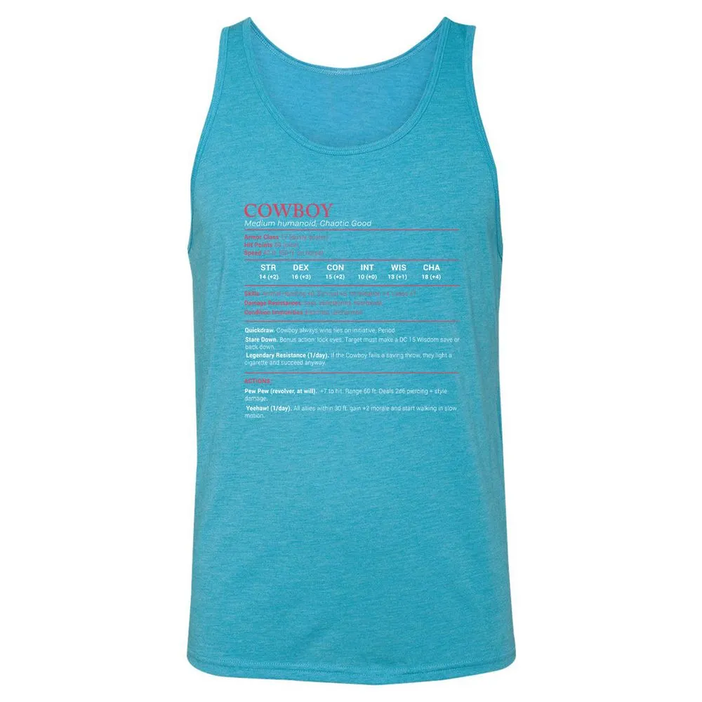 Cowboy Stats Unisex Jersey Tank - Aqua Triblend - 3