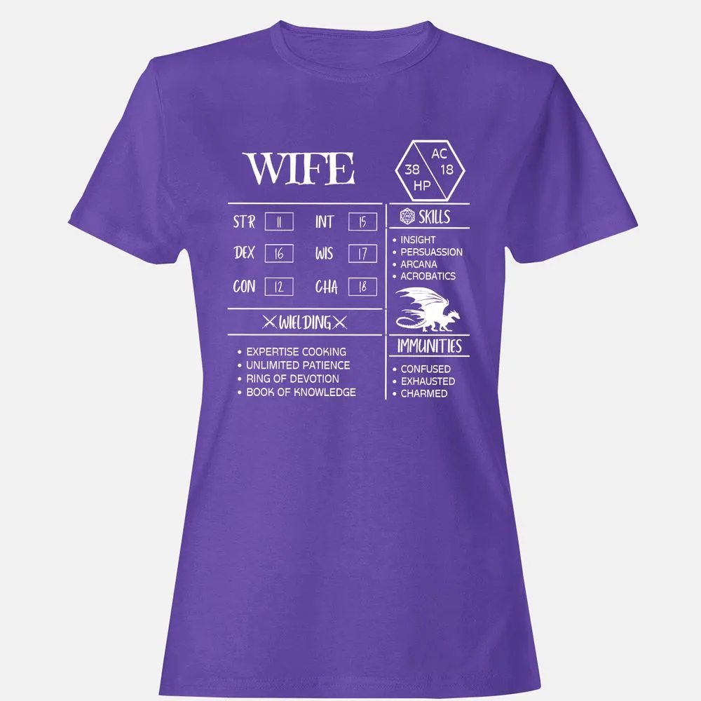 Wife Stats 2 Women's T-Shirt - Purple - 12