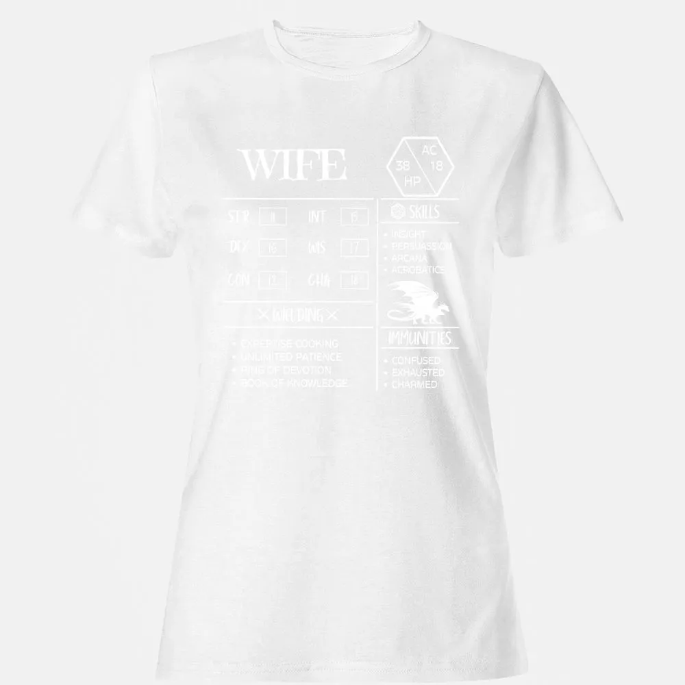 Wife Stats 2 Women's T-Shirt - White - 16
