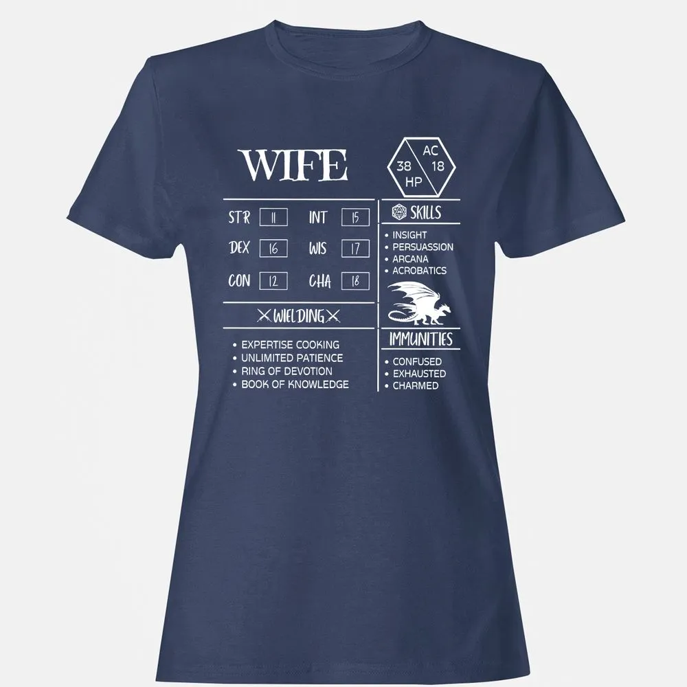 Wife Stats 2 Women's T-Shirt - Navy - 10