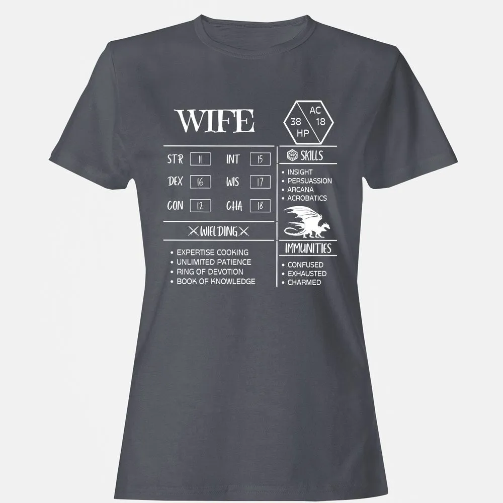 Wife Stats 2 Women's T-Shirt - Dark Heather - 5
