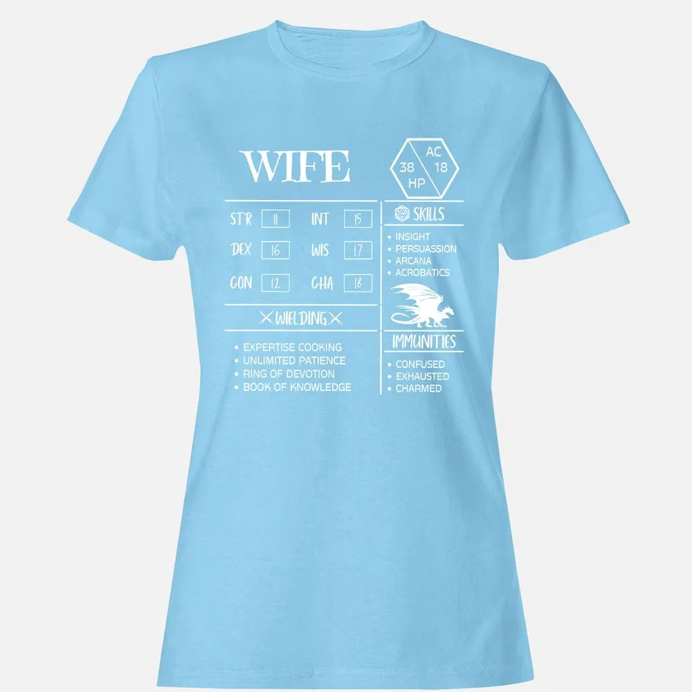 Wife Stats 2 Women's T-Shirt - Light Blue - 8