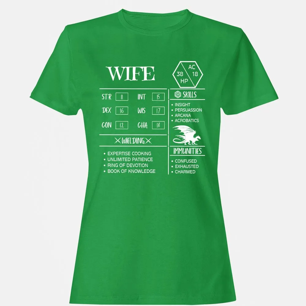 Wife Stats 2 Women's T-Shirt - Irish Green - 7