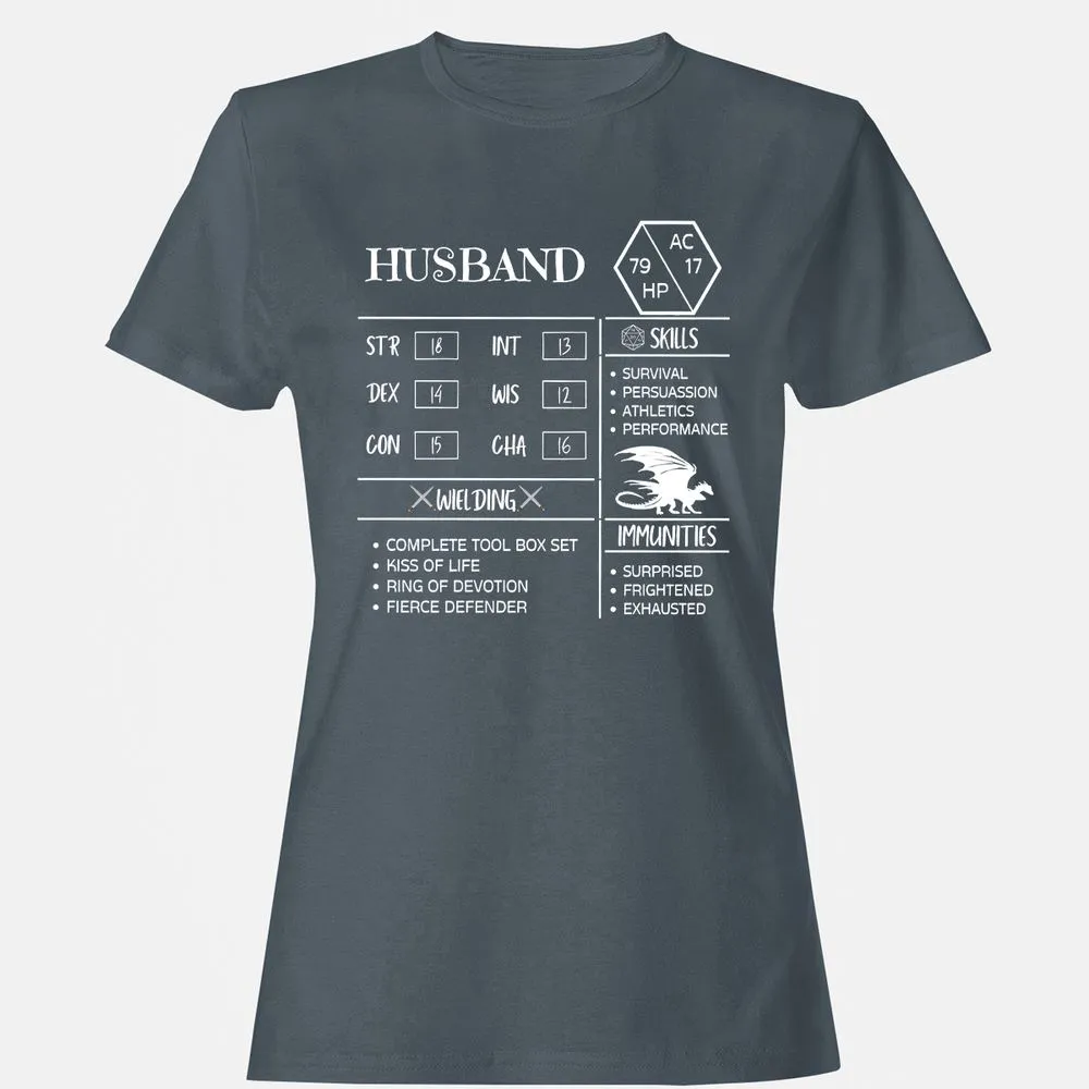 Husband Stats 2 Women's T-Shirt - Charcoal - 3