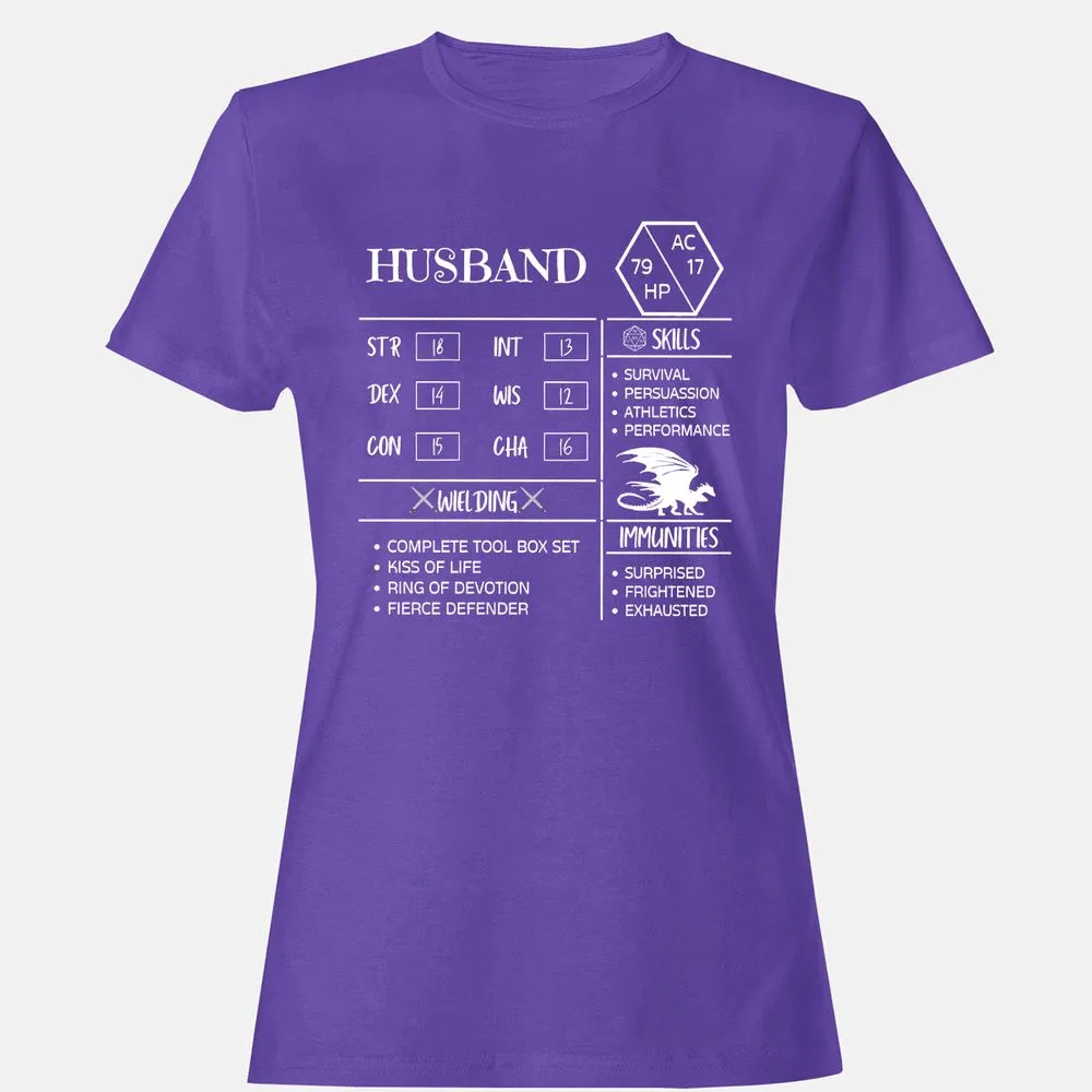 Husband Stats 2 Women's T-Shirt - Purple - 12