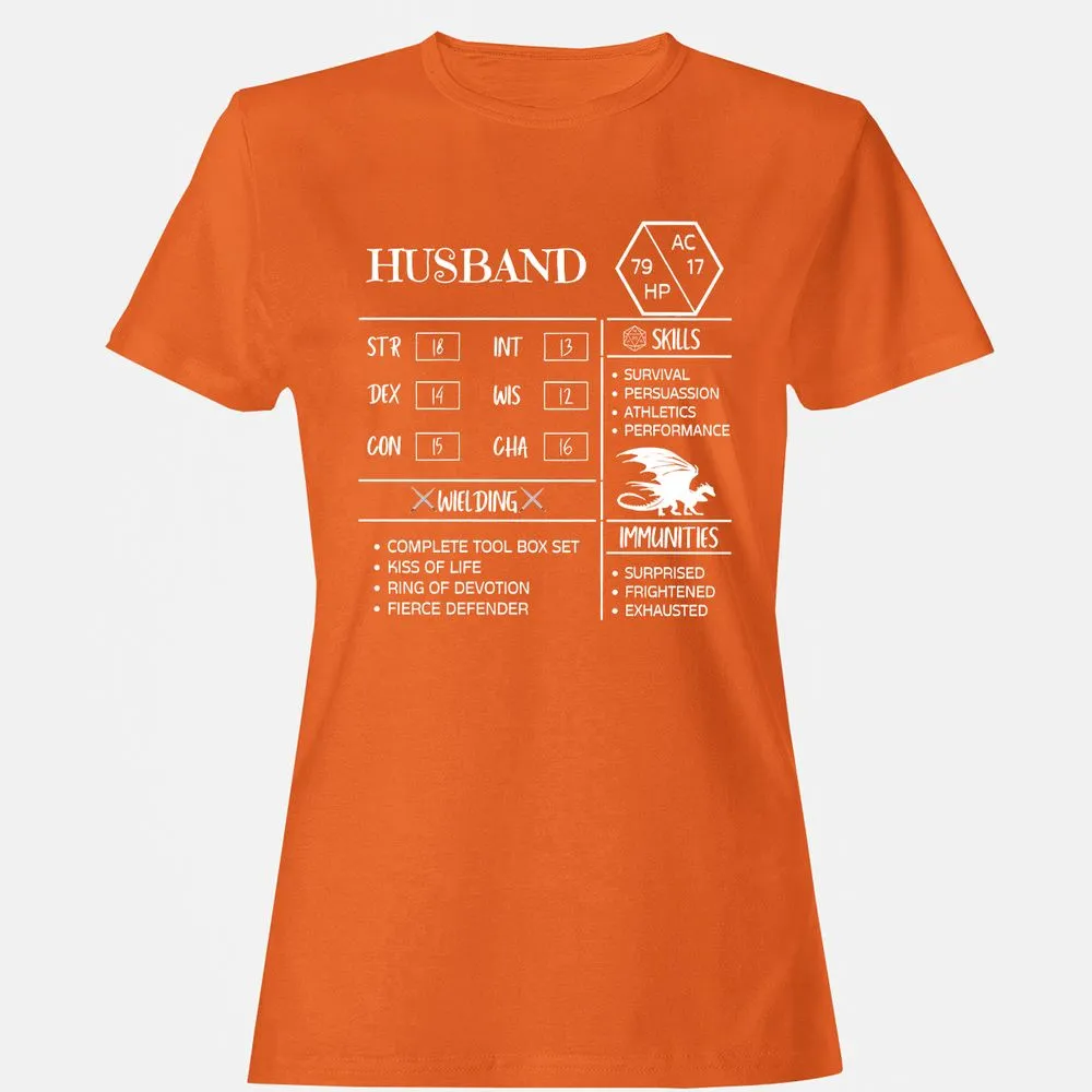 Husband Stats 2 Women's T-Shirt - Orange - 11