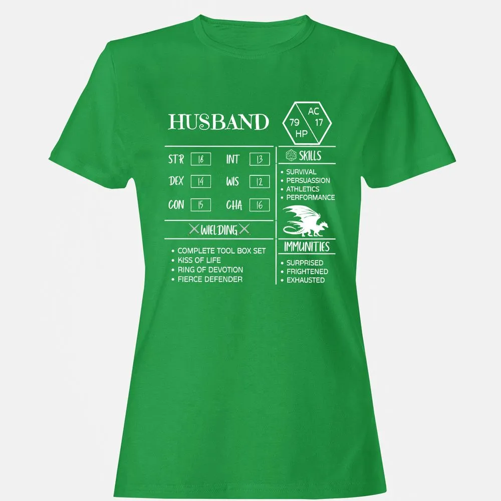 Husband Stats 2 Women's T-Shirt - Irish Green - 7
