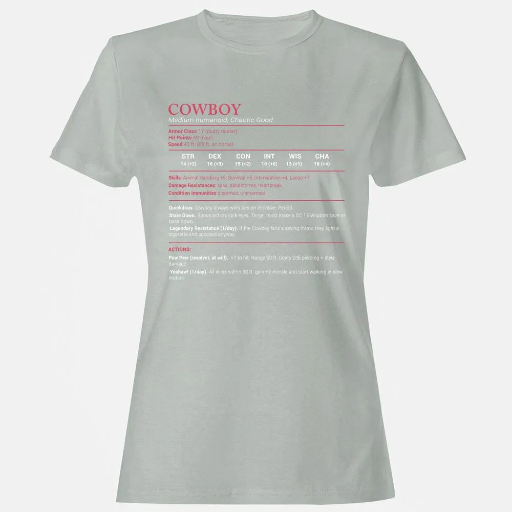 Cowboy Stats Women's T-Shirt - Ash - 2