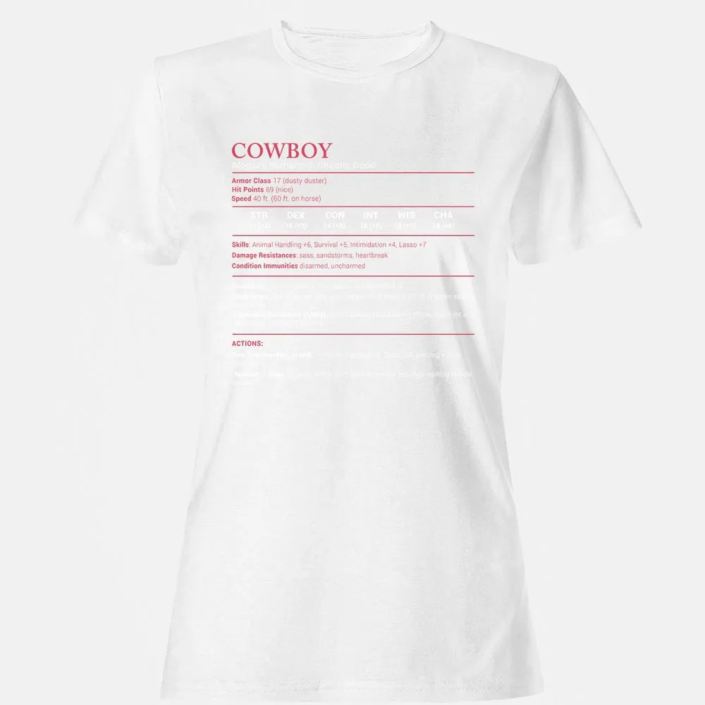 Cowboy Stats Women's T-Shirt - White - 16