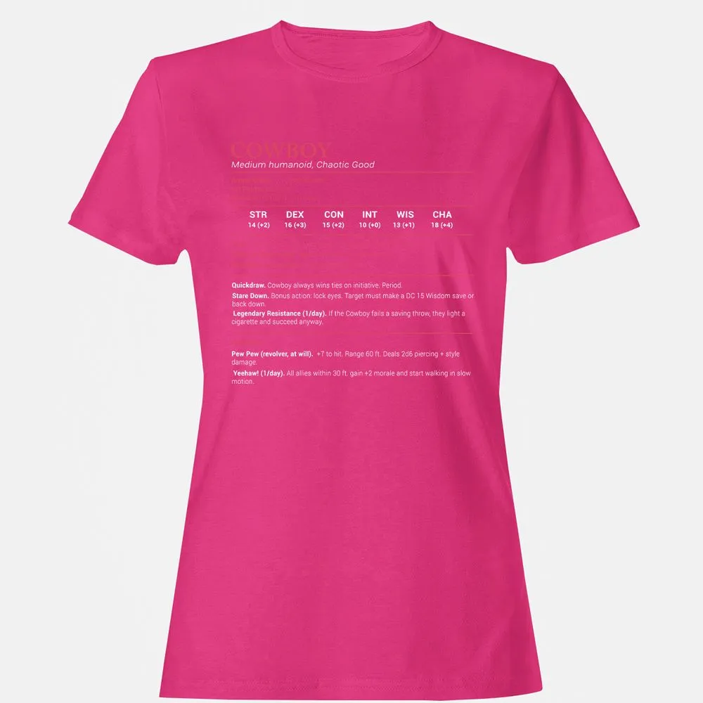 Cowboy Stats Women's T-Shirt - Heliconia - 6