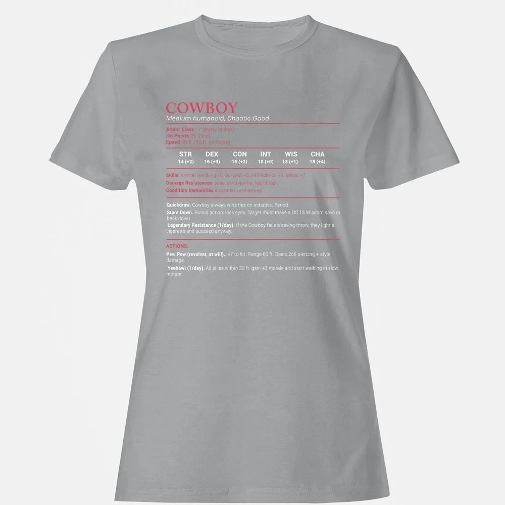 Cowboy Stats Women's T-Shirt - Sport Grey - 15