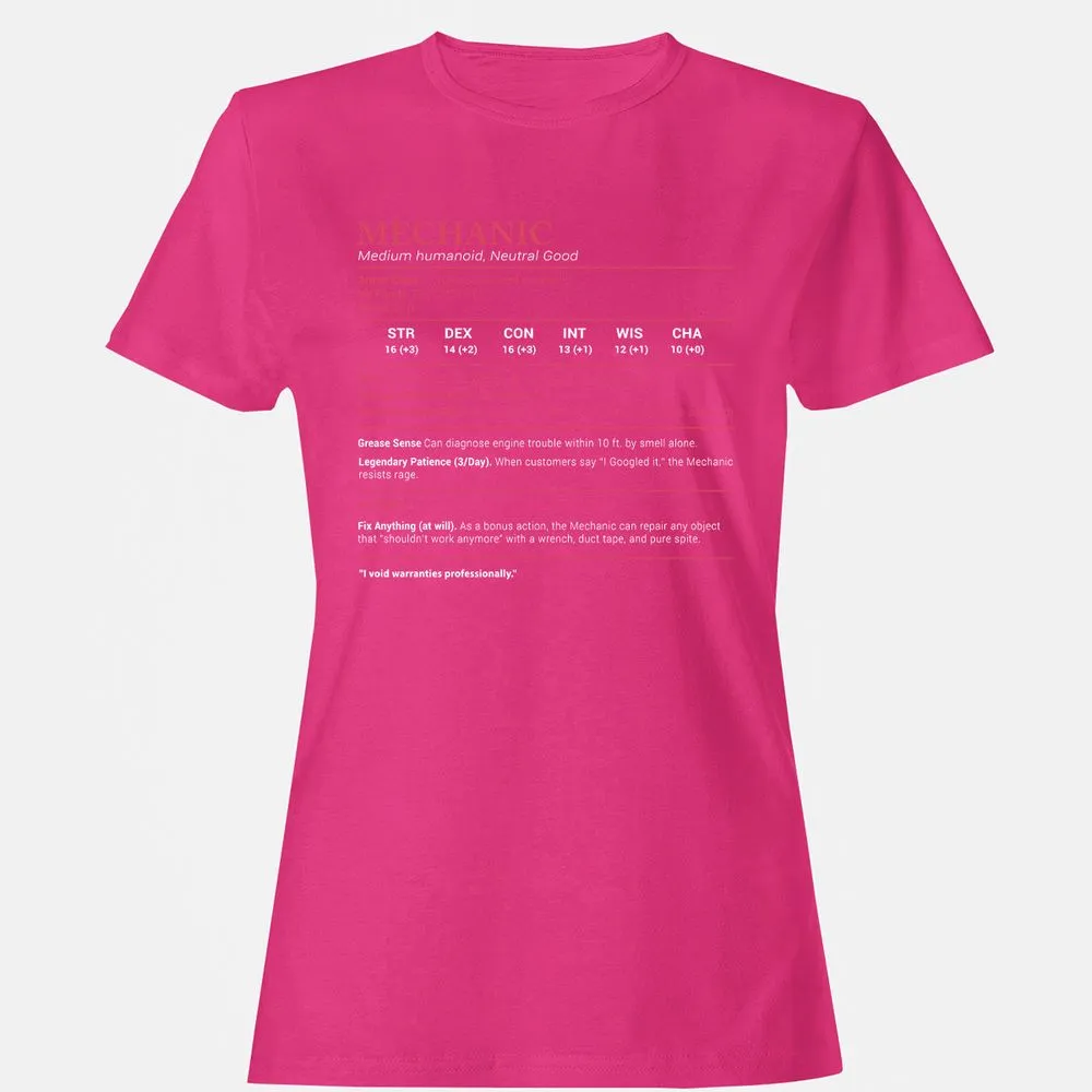 Mechanic Stats Women's T-Shirt - Heliconia - 6
