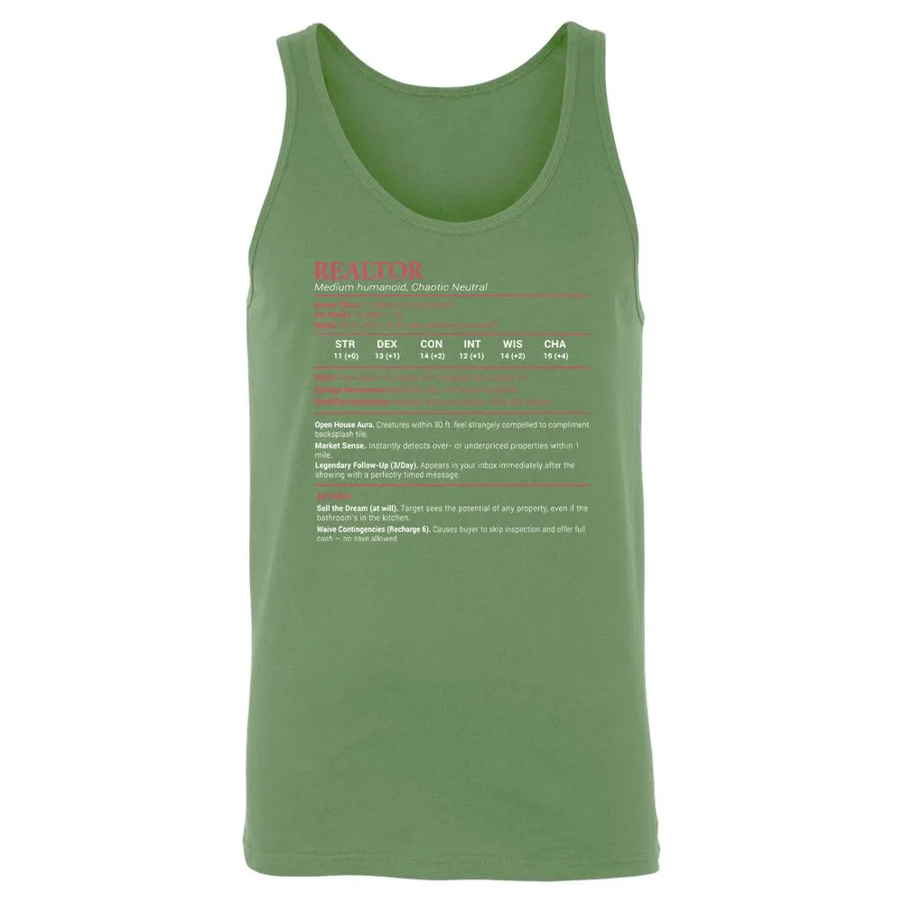 Realtor Stats Unisex Jersey Tank - Leaf - 10