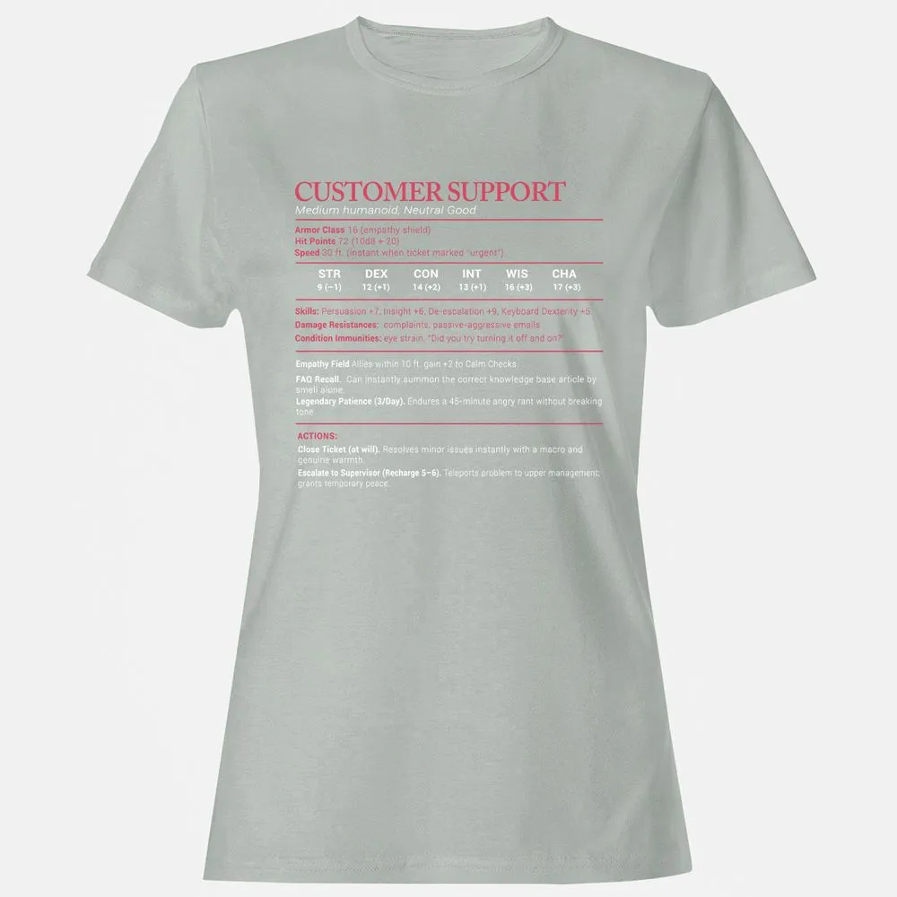 Customer Support Stats Women's T-Shirt - Ash - 2