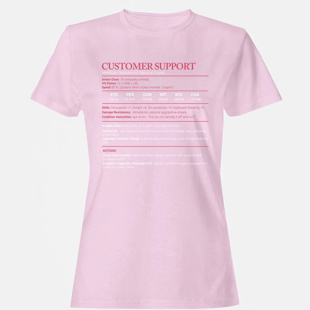 Customer Support Stats Women's T-Shirt - Light Pink - 9