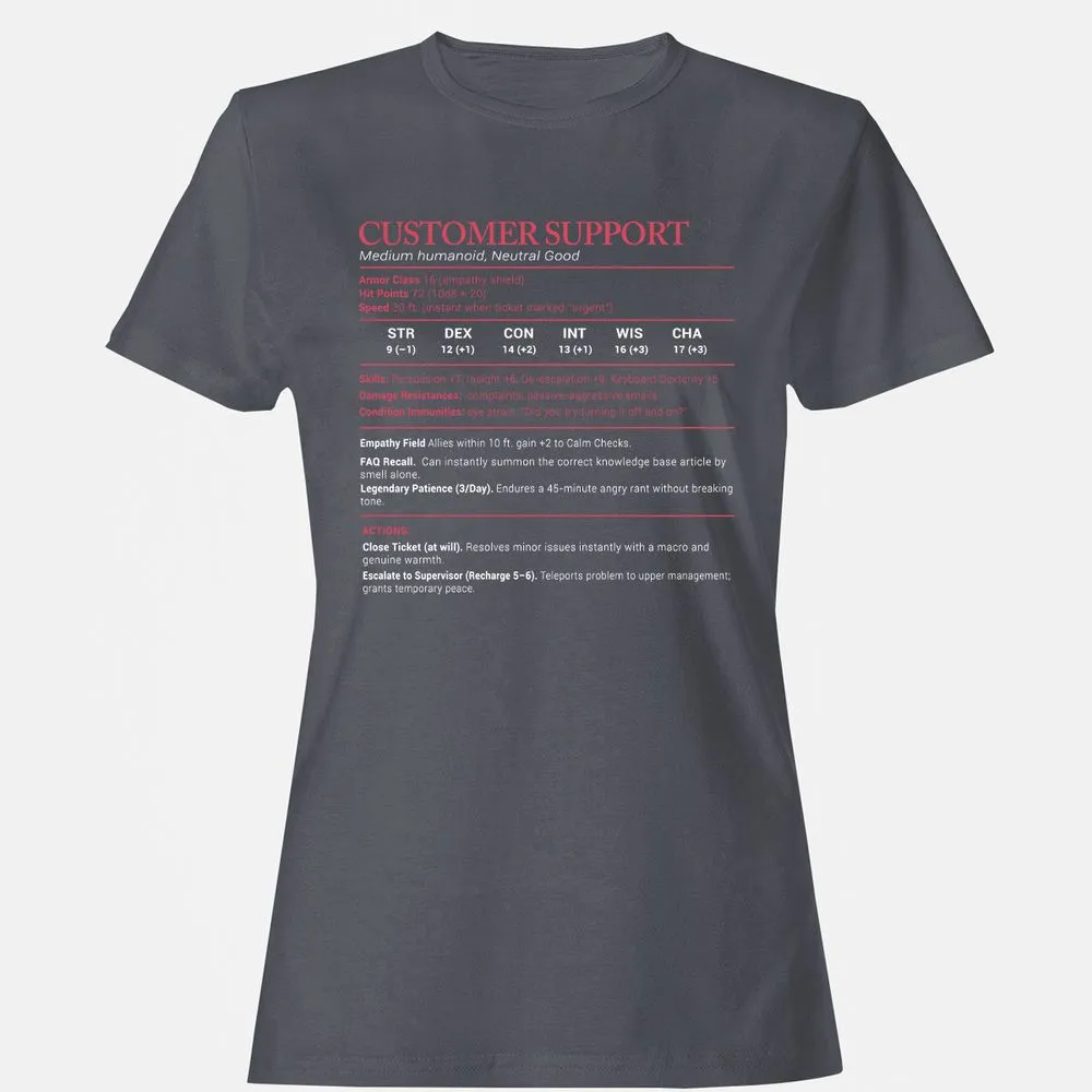 Customer Support Stats Women's T-Shirt - Dark Heather - 5