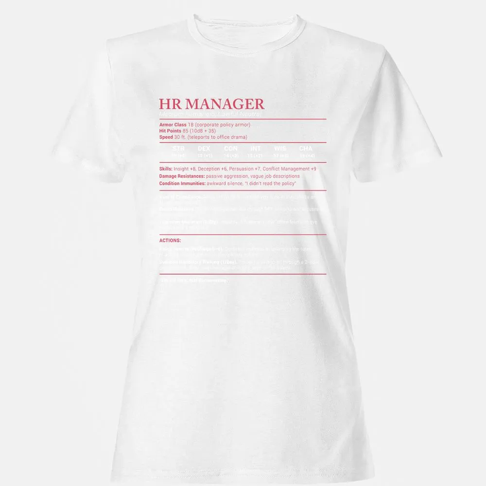 HR Manager Stats Women's T-Shirt - White - 16