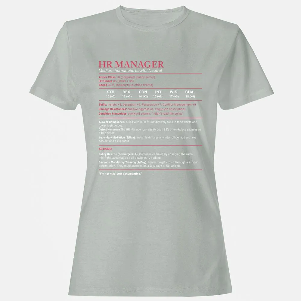 HR Manager Stats Women's T-Shirt - Ash - 2