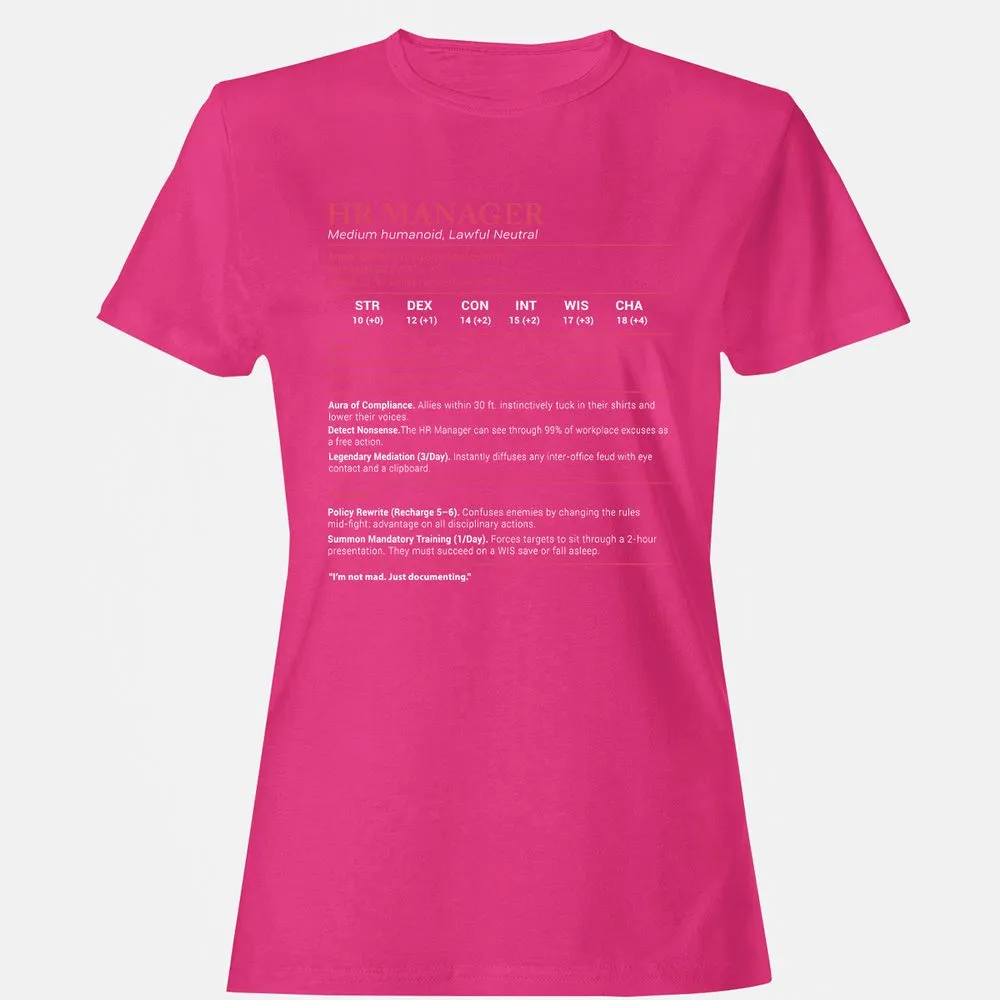 HR Manager Stats Women's T-Shirt - Heliconia - 6