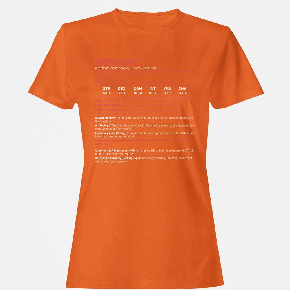 Principal Stats Women's T-Shirt - Orange - 11