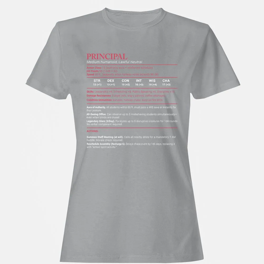 Principal Stats Women's T-Shirt - Sport Grey - 15