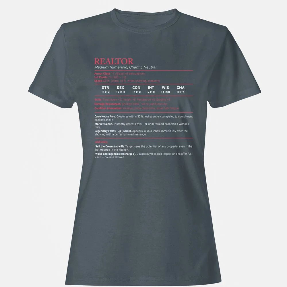 Realtor Stats Women's T-Shirt - Charcoal - 3