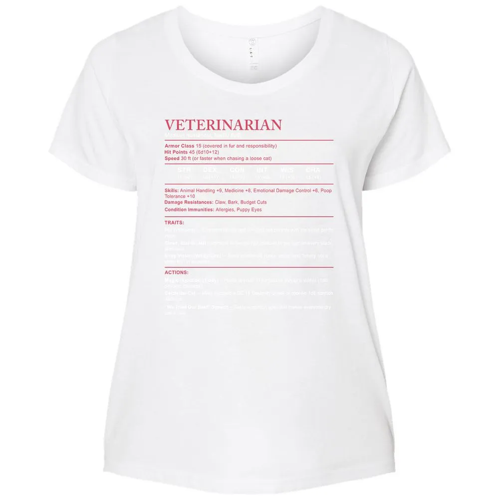 Veterinarian Stats Ladies Curvy Jersey - White - 6