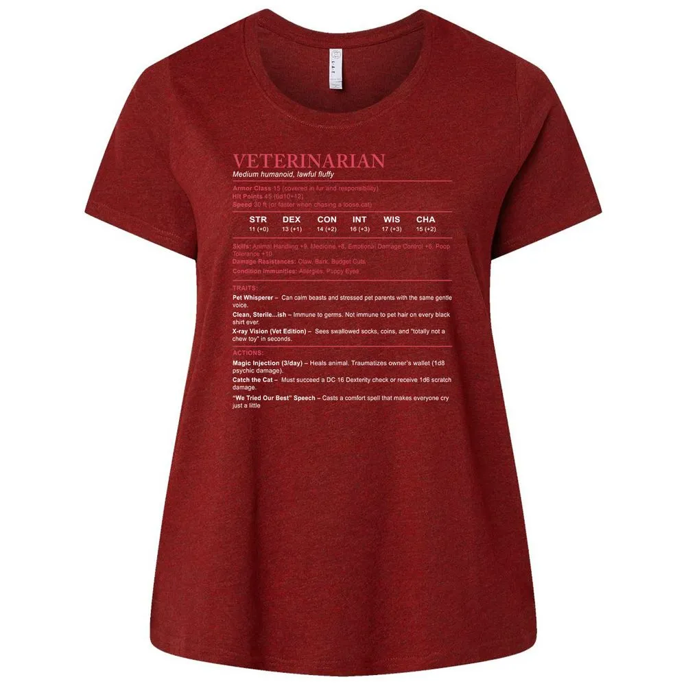 Veterinarian Stats Ladies Curvy Jersey - Cardinal - 10
