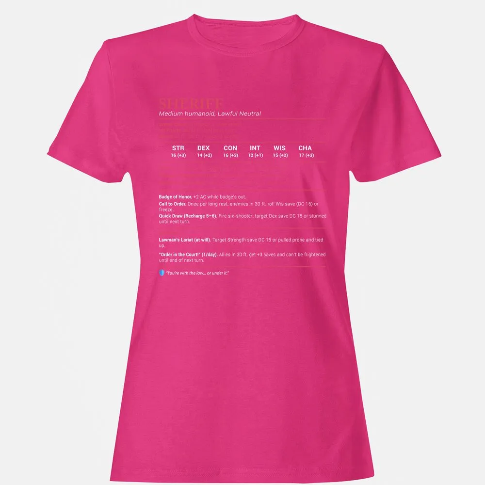 Sheriff Stats Women's T-Shirt - Heliconia - 6