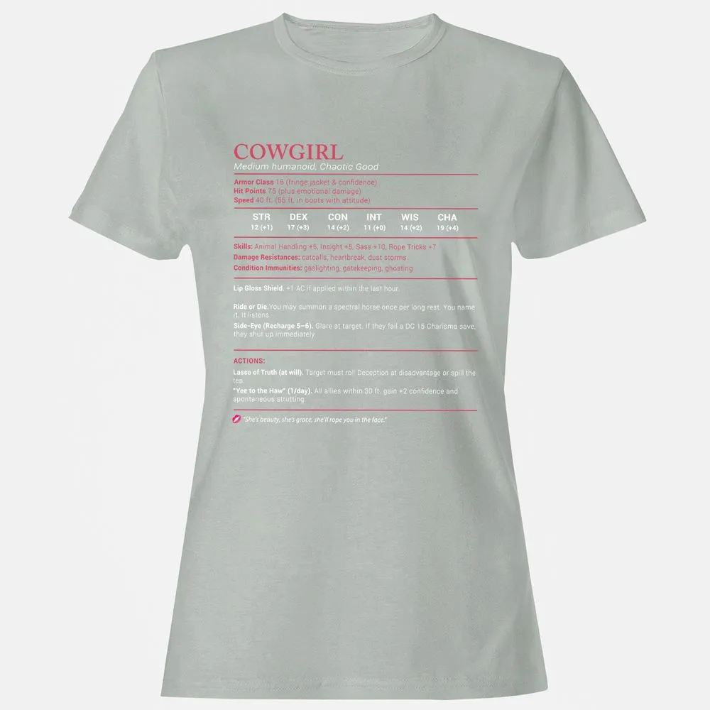 Cowgirl Stats Women's T-Shirt - Ash - 2