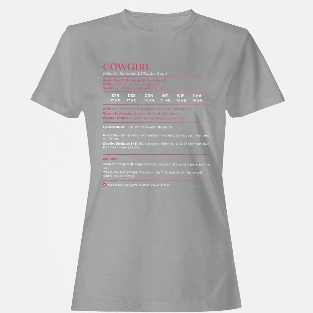 Cowgirl Stats Women's T-Shirt - Sport Grey - 15