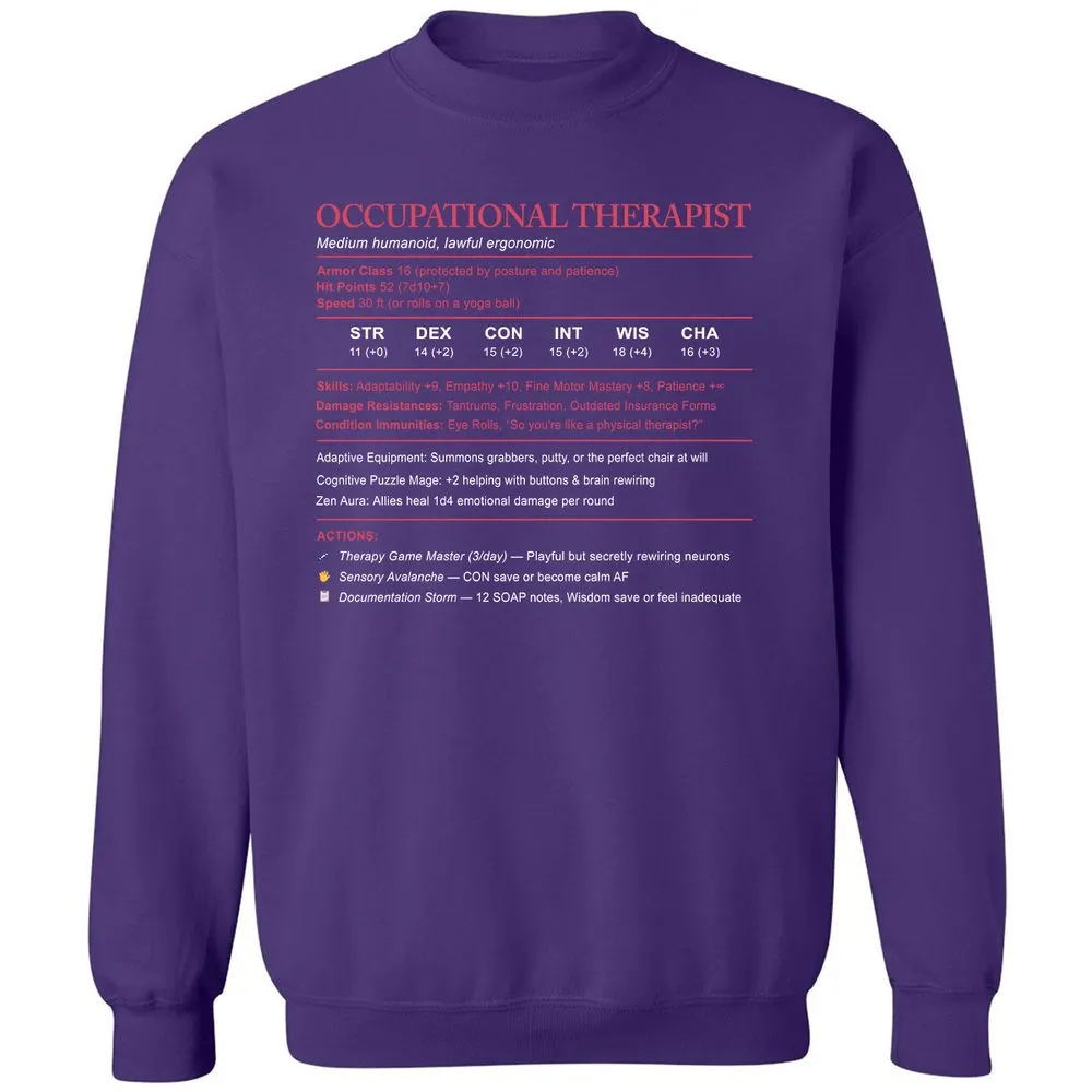 Occupational Therapist Stats Classic Unisex Sweatshirt - Purple - 6