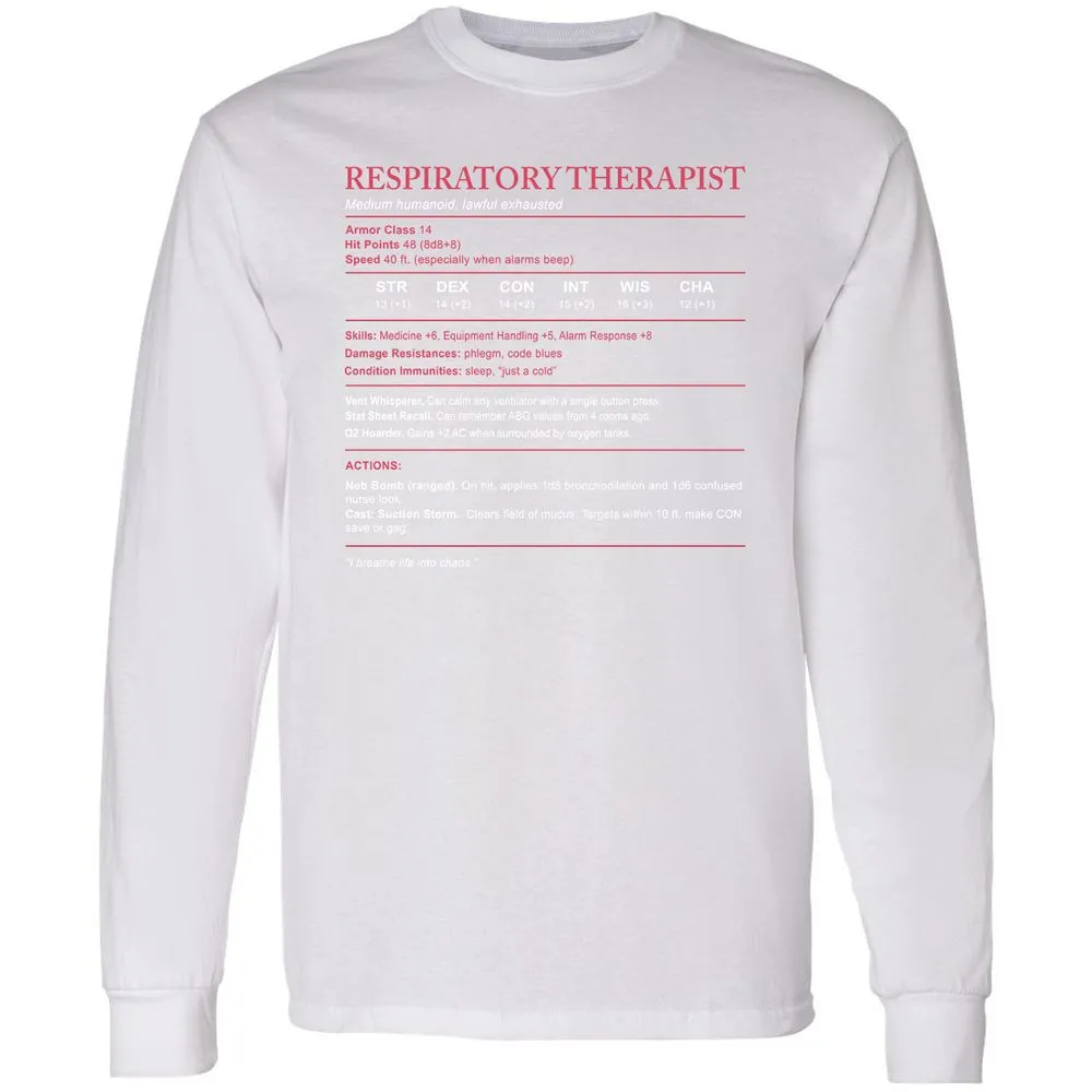 Respiratory Therapist Long Sleeve T-Shirt - White - 5