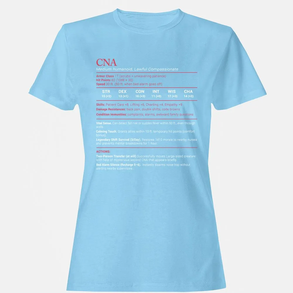 CNA Stats Women's T-Shirt - Light Blue - 8