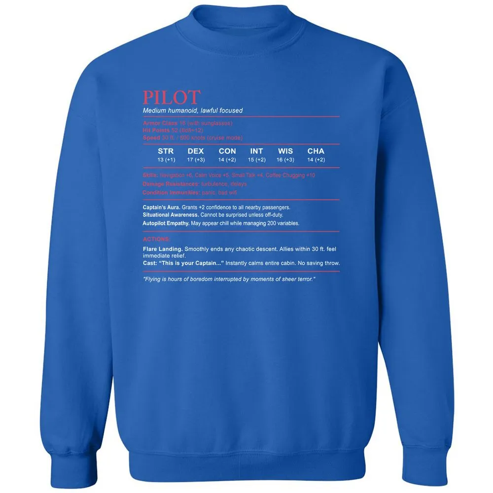 Pilot Stats Classic Unisex Sweatshirt - Royal - 9