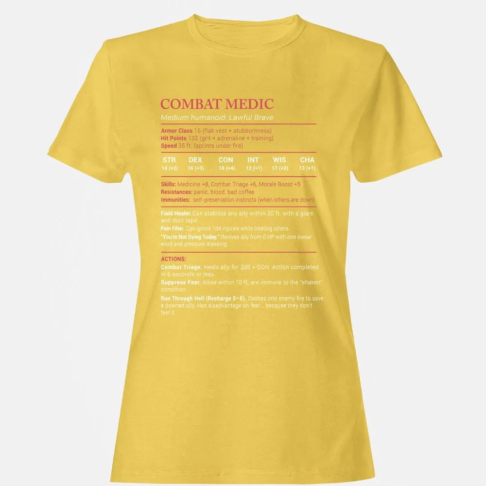 Combat Medic Stats Women's T-Shirt - Daisy - 4