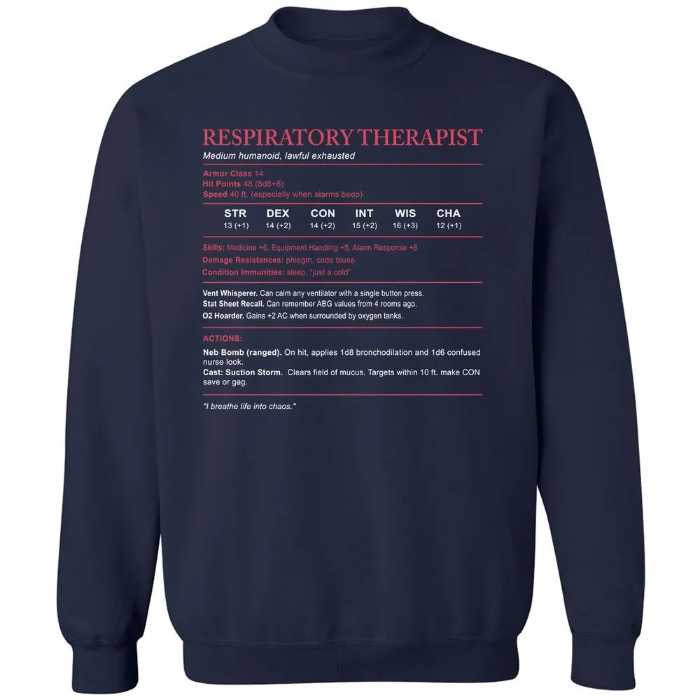 Respiratory Therapist Classic Unisex Sweatshirt - Navy - 2