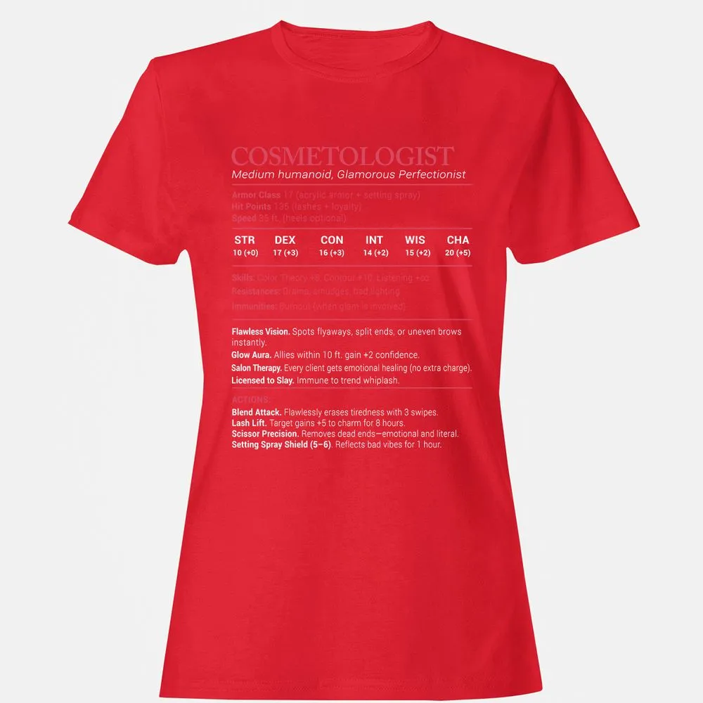 Cosmetologist Stats Women's T-Shirt - Red - 13