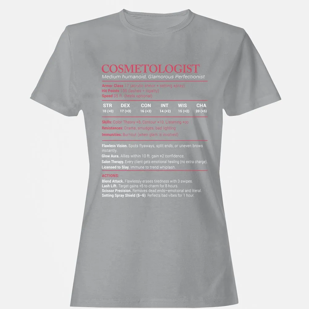 Cosmetologist Stats Women's T-Shirt - Sport Grey - 15